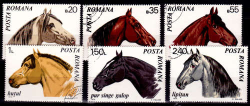 ROMANIA 1970, 25 Oct. Horses, set, UH, CV+/- R 50.00, view scans