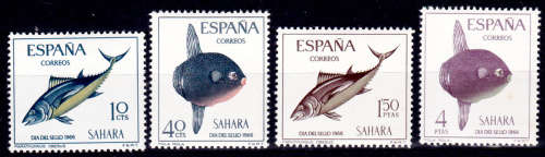 SPANISH SAHARA 1966, 23 Nov. Stamp Day - Fish, set, MH, CV+/- R 50.00, view scans