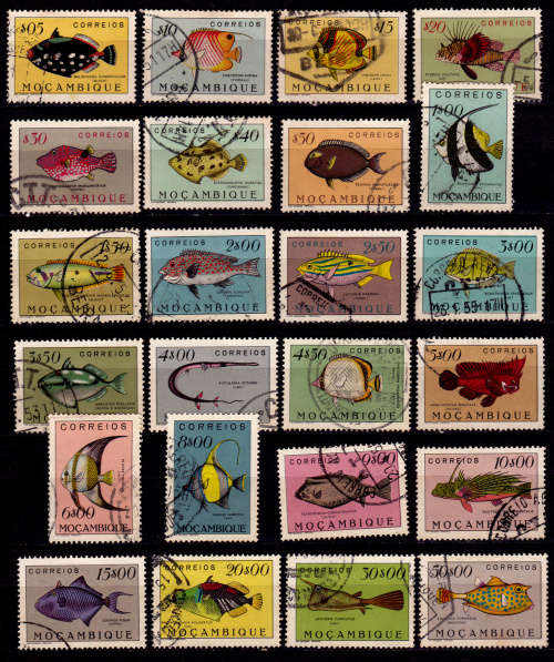 MOZAMBIQUE 1951. Fish, set, UH, CV +/-R 600.00, view scans