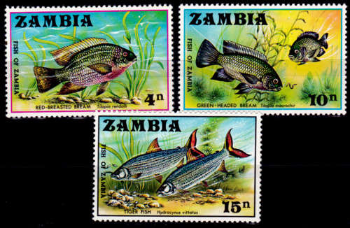 ZAMBIA 1971, 10 Dec. Christmas - Fish, set, MH, CV+/-R 45.00, view scans