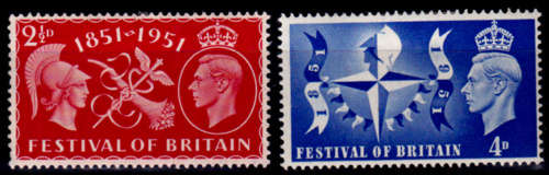 ENGLAND 1951, 3 May. British Anniv Exhibition, set, MH, CV +/-R 15.00 view scans