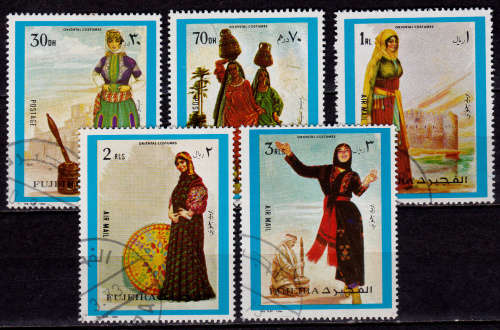 FUJEIRA 1972, Oriental Women Costumes, set incl A/Mail, UH, CV +/-R 30.00  view scans