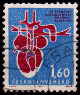 CZECHOSLOVAKIA 1964, 10 July, 4th European Cardio Congress, single, UH, CV +/-R 5.00 view scans
