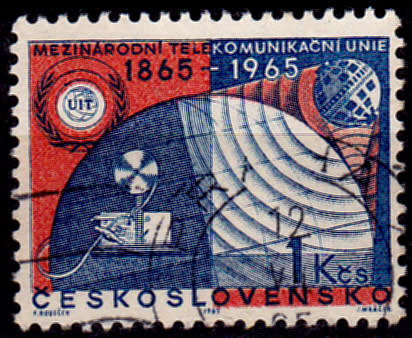 CZECHOSLOVAKIA 1965, 10 July, 100th Anniv ITU, single, UH, CV +/-R 5.00 view scans