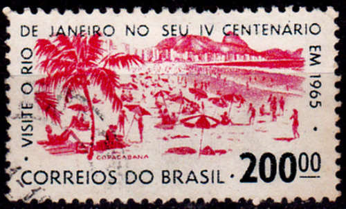 BRAZIL 1964, 6 Nov, 400th Anniv Rio de Janeiro, single, UH, CV +/-R 5.00 view scans