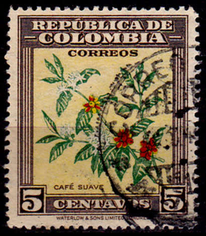 COLOMBIA 1947, 10 Jan. Frame, single, UH, CV +/- R 5.00 view scans