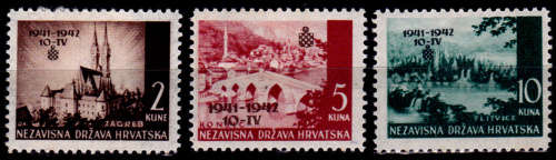 CROATIA 1942, 9 April, Prev Landscapes o/printed, set, MH, CV +/-R 35.00, view scans