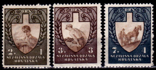 CROATIA 1943, 17 Jan. Charity State Labour Service, set, MH, CV +/-R 220.00, view scans