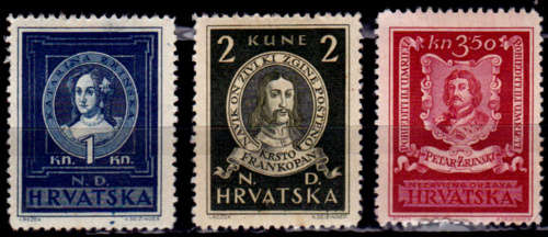 CROATIA 1943, 7 June. Famous Croatians, set, MH, CV +/-R 25.00, view scans
