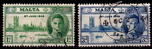 MALTA 1946, 3 Dec. Peace, set, UH, CV +/-R 10.00 view scans