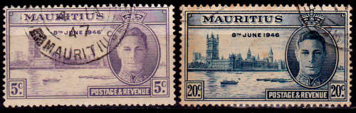 MAURITIUS 1946, 20 Nov. Victorious End of WWII, set, UH, CV +/-R 10.00 view scans