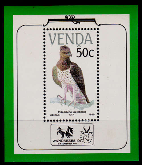 VENDA 1989, 27 June. ENDANGERED BIRDS, minisheet, MNH, CV R 55.00 view scans