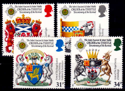 ENGLAND 1987, 21 July. 300th ANNIV REVIVAL of THISTLE, set, MNH, CV +/-R 60.00, view scan.