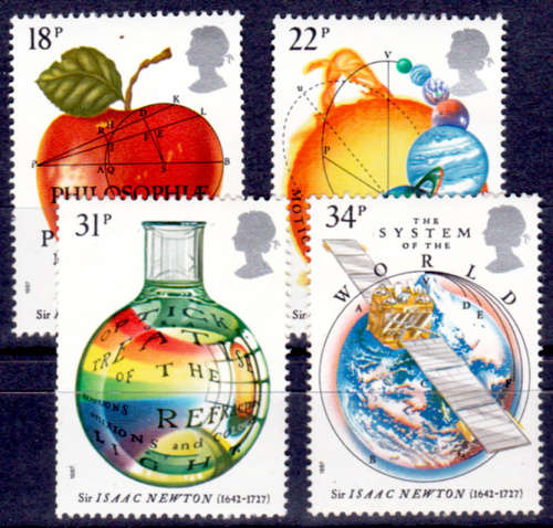 ENGLAND 1987, 24 March. 300th Anniv Publication by I Newton, set, MNH, CV +/-R 60.00, view scan.