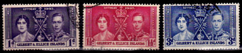 GILBERT AND ELLICE ISLANDS 1937, 12 May. Coronation of KGVI, set, UH, CV +/-R 20.00 view scans