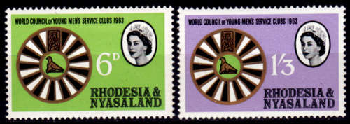 RHODESIA and NYASALAND 1963, 11 Sept. YMCA CONFERENCE, set, MH CV R 35.00 view scans