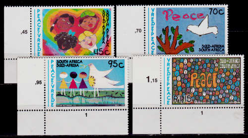 RSA 1994,  8 April, PEACE ISSUE CHILDRENS PAINTINGS, set, MNH, CV R 25.00 view scans