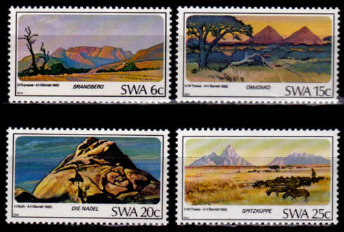 SWA 1982, 3 Aug. Mountains of SWA, set, MNH, CV R 10.00 view scans