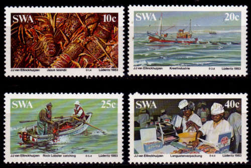 SWA 1983, 23 Nov. Lobster Industry, set, MNH, CV R 10.00 view scans
