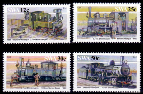 SWA 1985, 2 Aug. Narrow-gauge Railway Locomotives, set, MNH, CV R 10.50 view scans