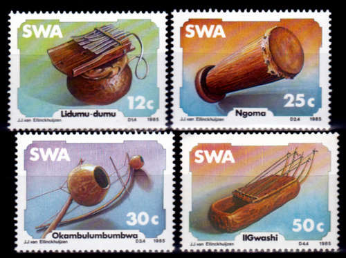 SWA 1985, 17 Oct. Traditional Musical Instruments, set, MNH, CV R 10.00 view scans