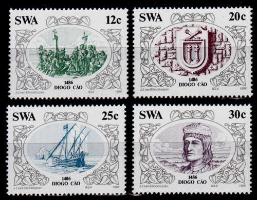 SWA 1986, 24 Jan. Discoverers of SWA, set, MNH, CV R 10.00 view scans