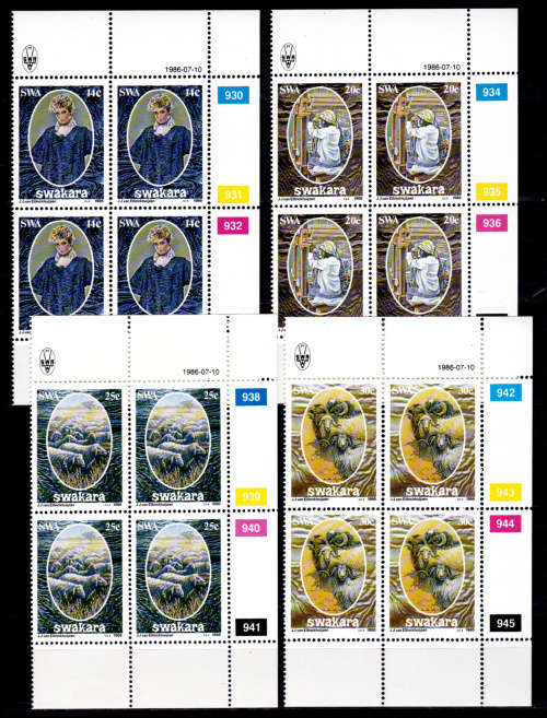 SWA 1986, 10 July. KARAKUL INDUSTRY, set controls, MNH, CV R 40.00 view scans