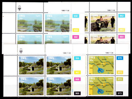 SWA 1986, 6 Nov. Caprivi Strip, set controls, MNH, V R 40.00 view scans