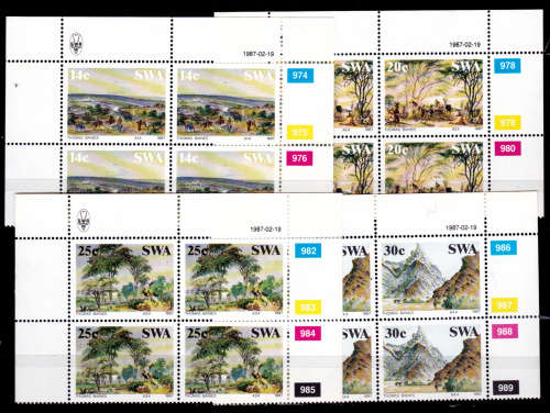 SWA 1987, 19 Feb. PAINTINGS by THOMAS BAINES, set, controls, MNH, CV R 40.00 view scans