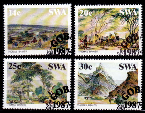 SWA 1987, 19 Feb. Paintings by Thomas Baines, set, CTO, CV R ?? view scans
