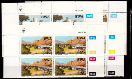 SWA 1987, 23 July. Tourist Camps, set controls, MNH, CV R 40.00 view scans