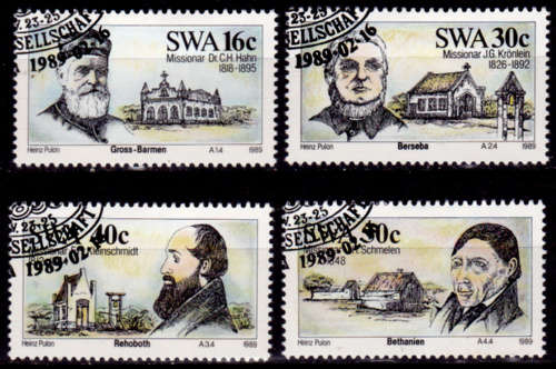 SWA 1989, 16 Feb. German Missionaries, set, CTO, CV R ?? view scans