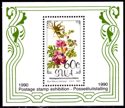 SWA 1990, 1 Feb. Flora of SWA, Foundation minisheet, MNH, CV R 18.00 view scans