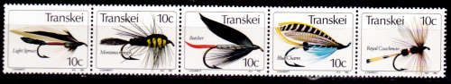 TRANSKEI 1982, 6 Jan. Fishing Flies 3rd series, setenant strip, MNH, CV R 12.50 view scans