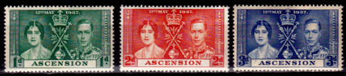 ASCENSION 1937, 12 May. Coronation KGVI and QE, set, MH, CV +/- R 40.00 view scans
