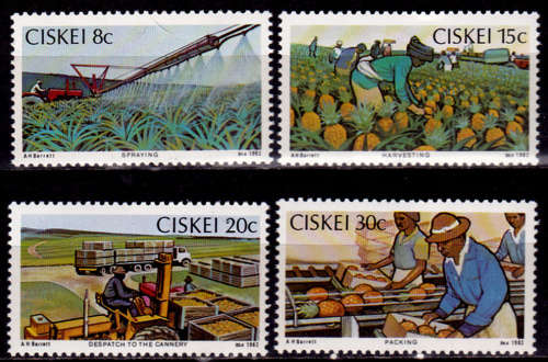 CISKEI 1982, 20 Aug. Pineapple Industry, set, MNH CV R 10.00, view scans