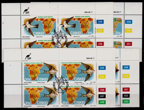 CISKEI 1984, 17 Aug. Migratory Birds, set controls, CTO, CV R ??, view scans