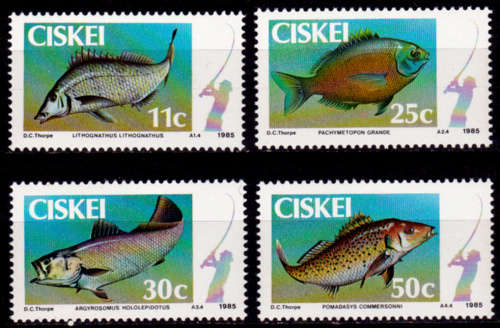 CISKEI 1985, 7 March. Coastal Angling, set, MNH, CV R 10.00, view scans