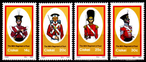 CISKEI 1986, 12 June. British Military Uniforms, set, MNH, CV +/- R 10.00 view scans