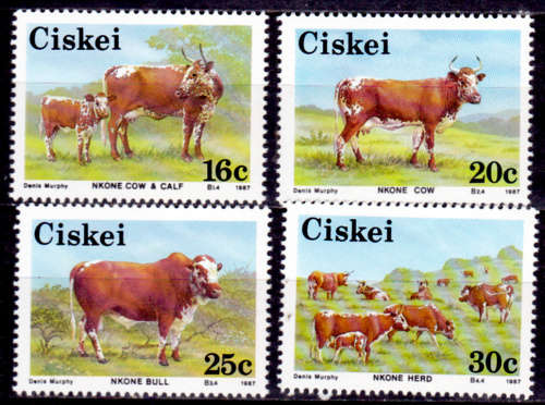 CISKEI 1987, 18 June. Nkone Cattle, set, MNH, CV R 10.00, view scans