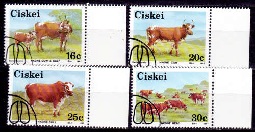CISKEI 1987, 18 June. Nkone Cattle, set, CTO, CV R ??, view scans