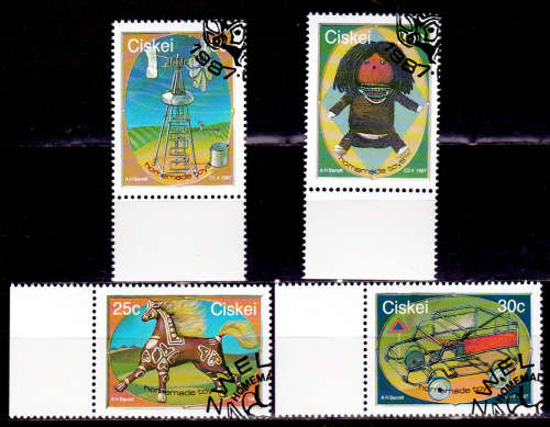 CISKEI 1987, 17 Sept. Homemade Toys, set, CTO, CV R ??, view scans