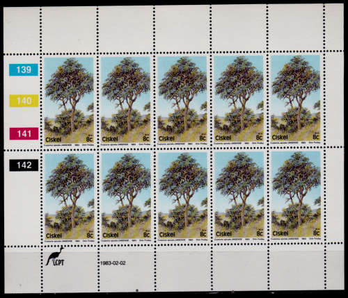CISKEI 1983, 2 Feb. Flora - Trees, set full sheets, MNH, CV R 100.00, view scans