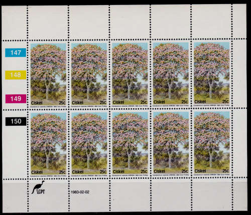 CISKEI 1983, 2 Feb. Flora - Trees, set full sheets, MNH, CV R 100.00, view scans