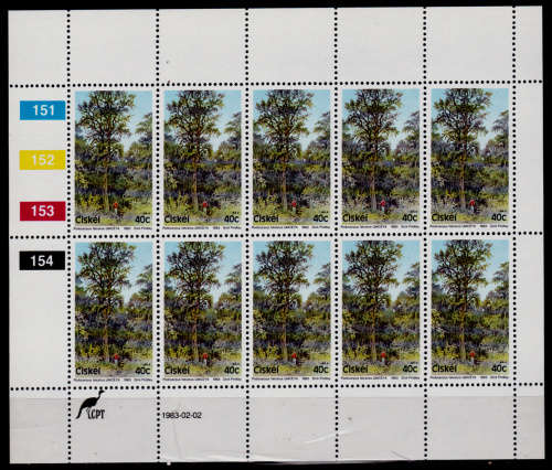 CISKEI 1983, 2 Feb. Flora - Trees, set full sheets, MNH, CV R 100.00, view scans