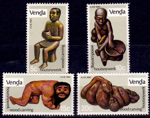 VENDA 1980, 13 Feb. WOOD CARVINGS, set, MNH, CV R 10.00 view scans
