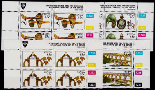 VENDA 1993, 5 Nov, INVENTIONS(3rd series), set controls, MNH, CV R 120.00, view scans