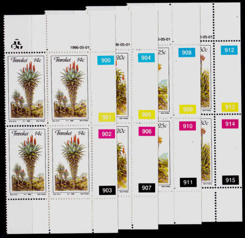 TRANSKEI 1986, 1 May. Aloes, set controls, MNH, CV R 40.00 view scans