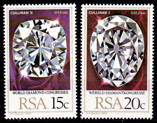 RSA 1980, 12 May. World Diamond Congress, set, MNH, CV R 5.00 view scans