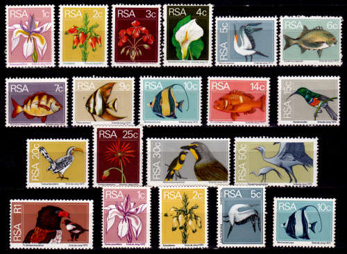 RSA 1974, 20 Nov. 2nd DEFINITIVE ISSUE FLORA + FAUNA, set, MNH, CV R 224.00 view scans